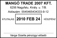Traxx 7027 bélyegzőlenyomat dátumbélyegző bélyegzőkészítés Budán gyorsan olcsón